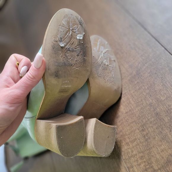 Free People Elle Block Heel Boots Slouchy Leather Grunge - Picture 6 of 7